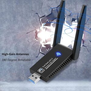 beseloa USB WiFi Wireless Adapter for PC Laptop 1300Mbps