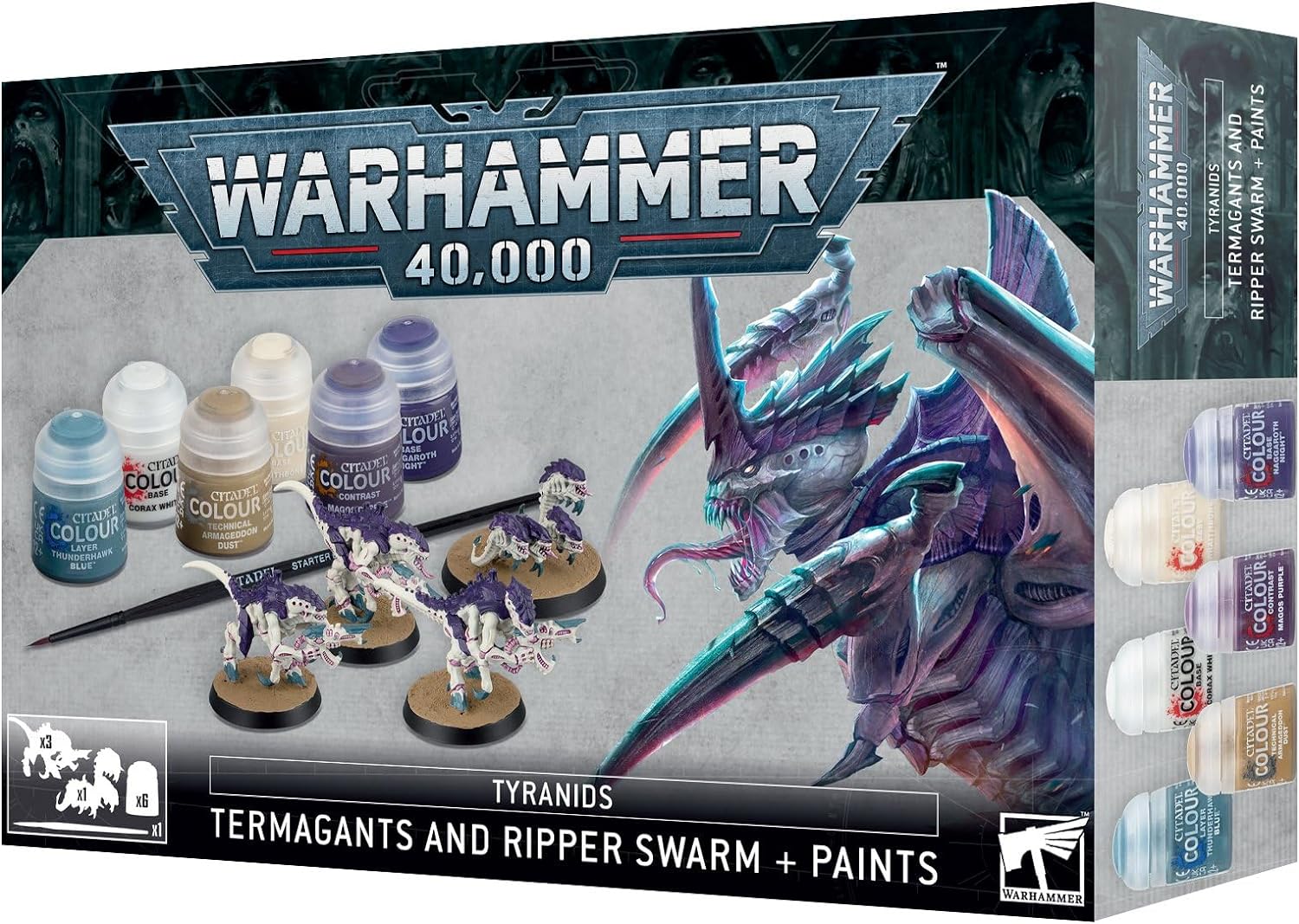 Games Workshop Warhammer 40,000 Tyranid: Termangants and Ripper Swarm + Paints Set
